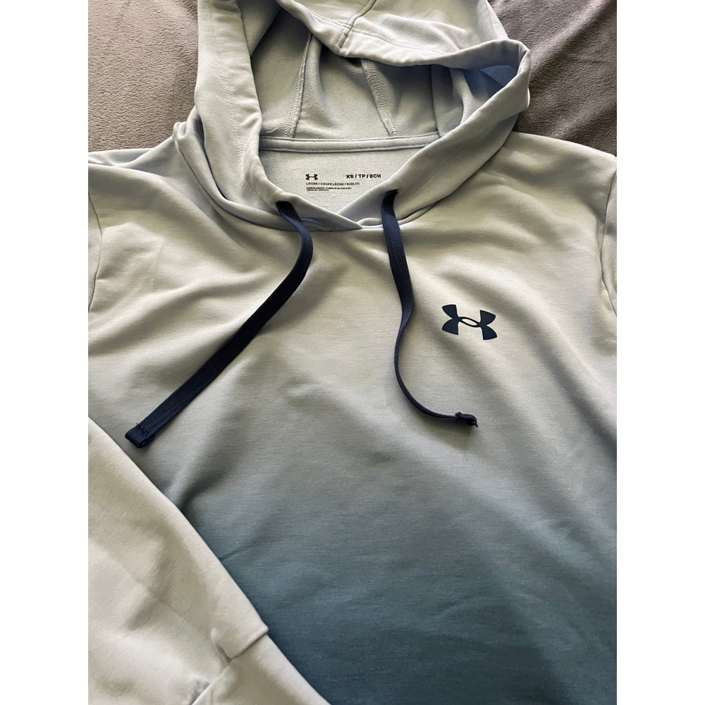 Under Armour Womens Ombre Blue Lightweight Hoodie Sweatshirt XS HeatGear Loose - Picture 2 of 9